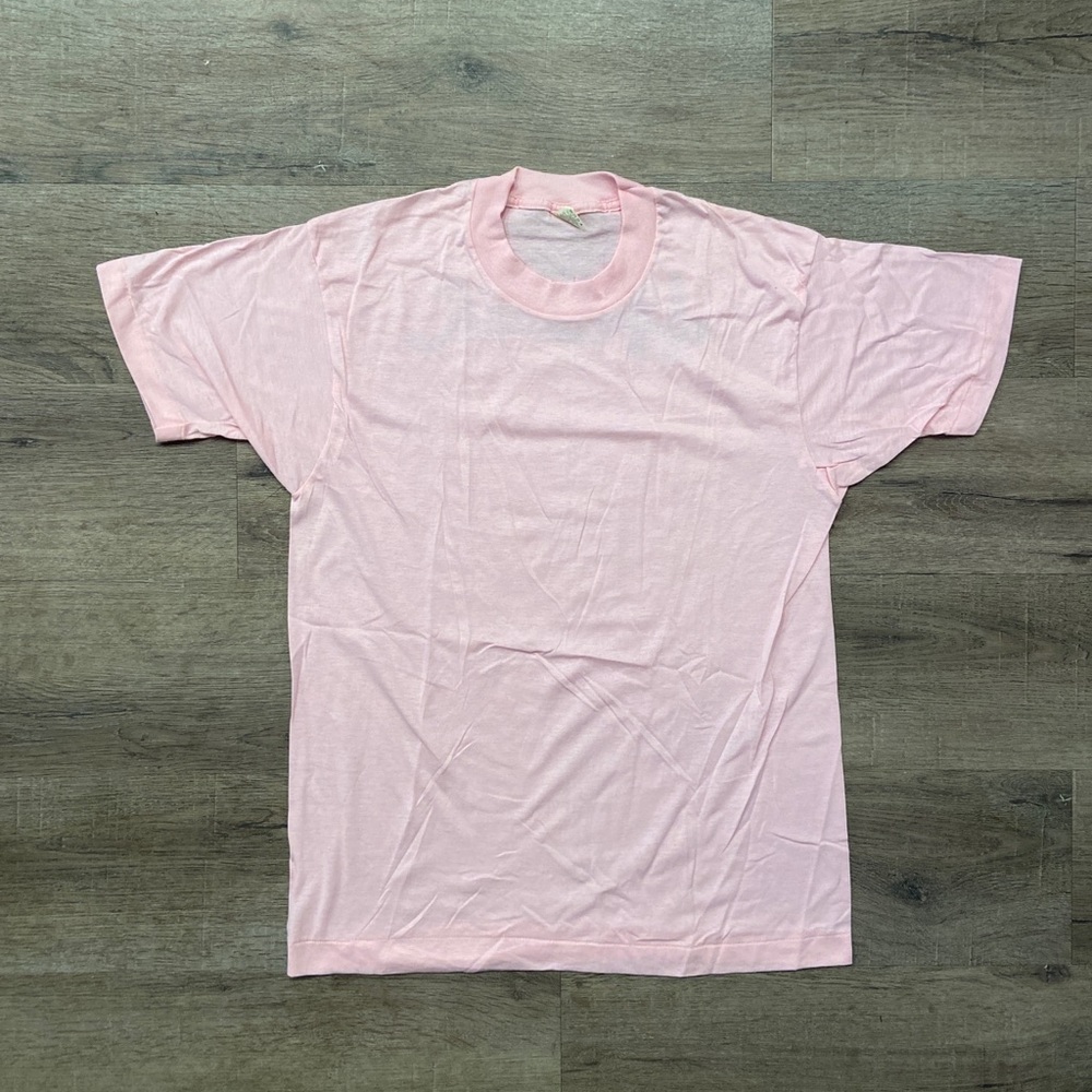 New Authentic Vintage Screen Stars Shirt Pink Miami Hialeah Blank Front Size M